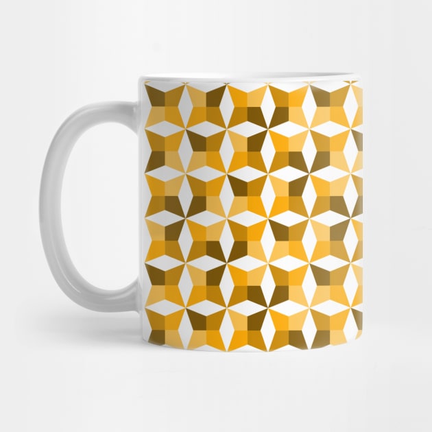 Geometric Diamond Pattern (Gold) by John Uttley